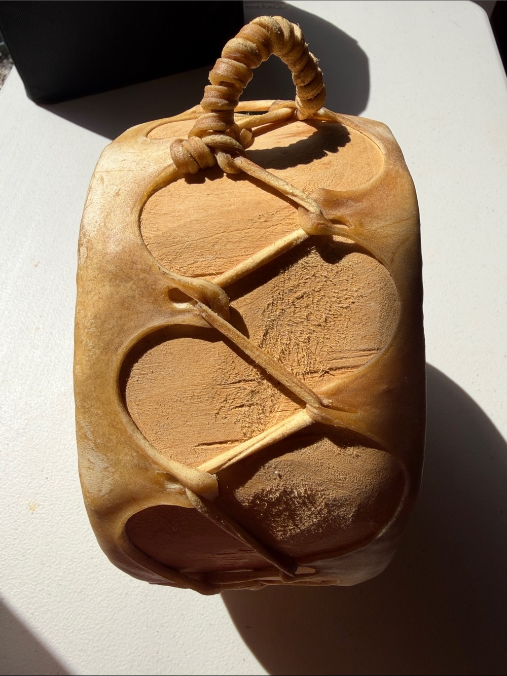 Native cowhide log drum